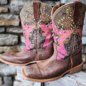 Ariat Sport Liberty Antler Square Toe Cowboy Boots